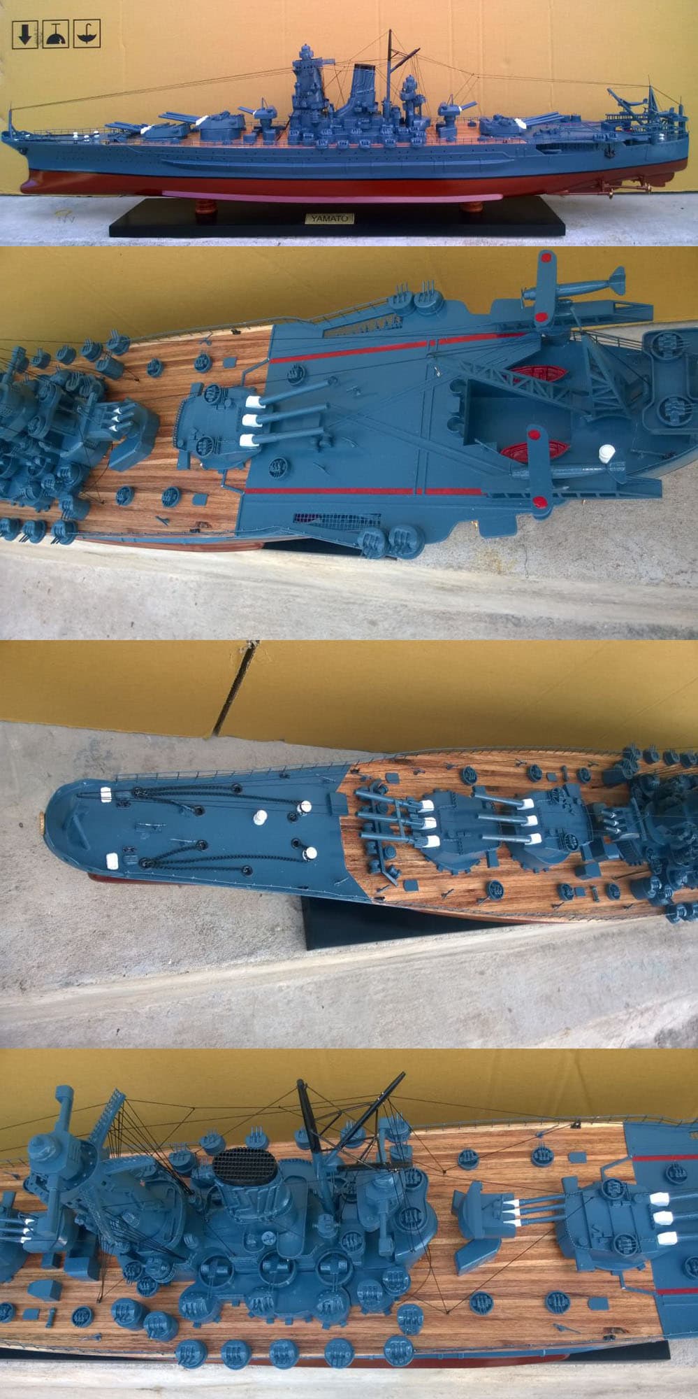Handmade wooden model battle ship Yamato New